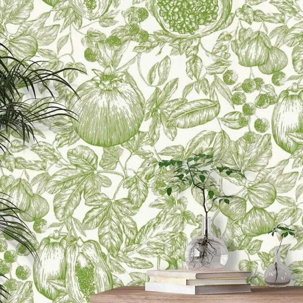 Harlequin Non Woven Wallcovering‎ Wallpaper Melograno 10 M x 52 CM Green Fruits
